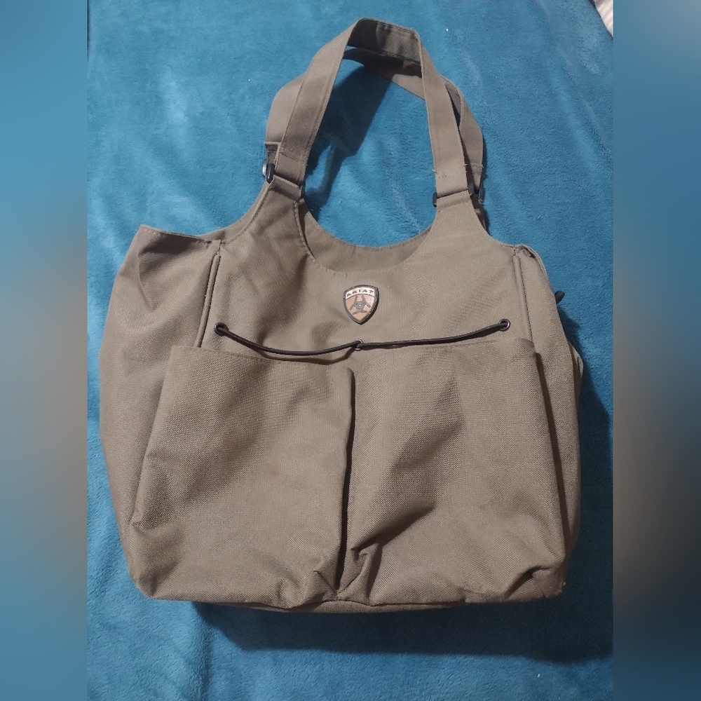 Ariat olive green carryall tote shoulder bag western cowboy barn ranch